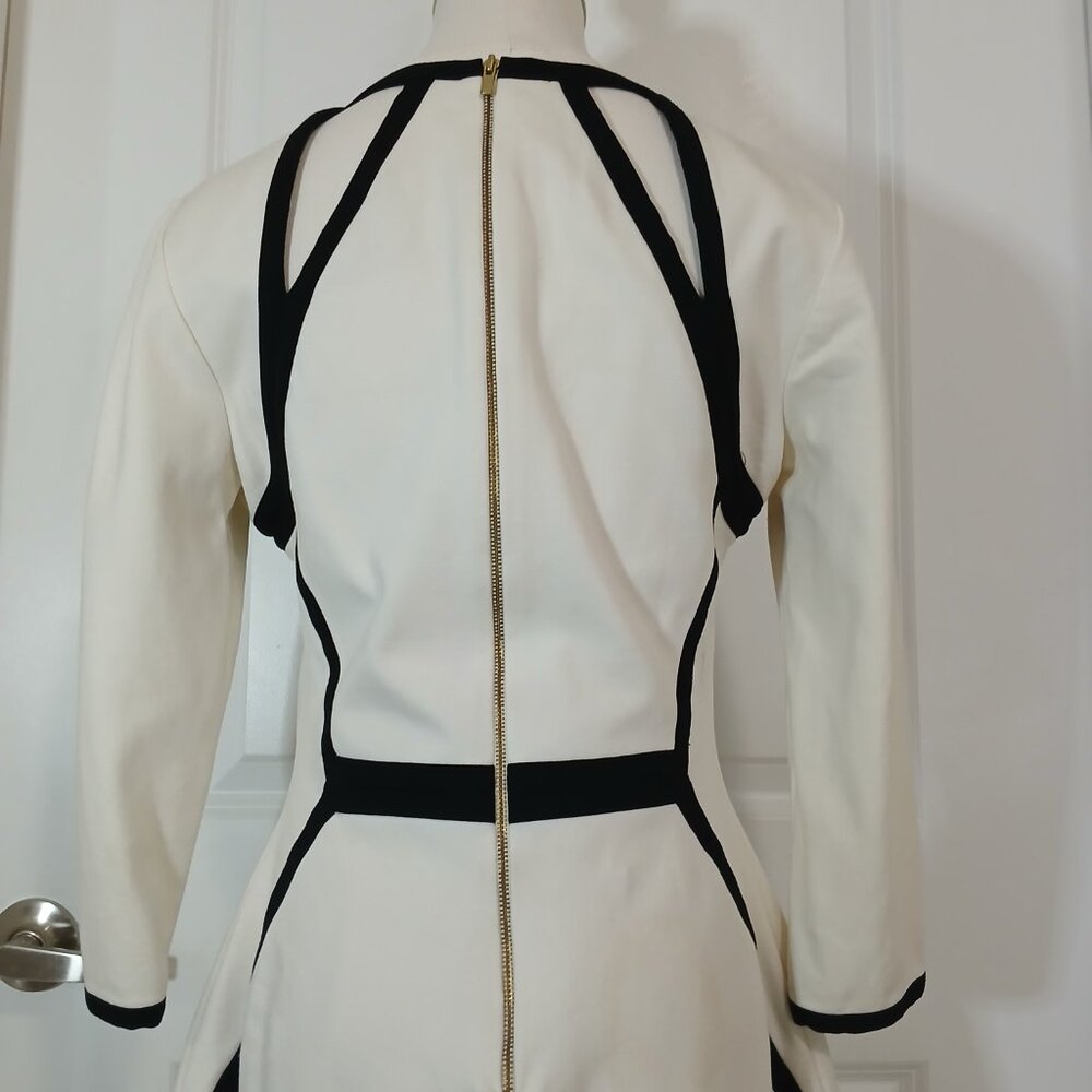 Banana Republic Trim Sheath Dress Women’s Size 8 Cream Black - Like New - Picture 7 of 8